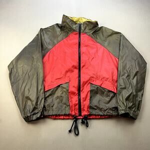 Vintage Sun Mountain Sports Jacket Mens Medium Red Brown Windbreaker Lightweight